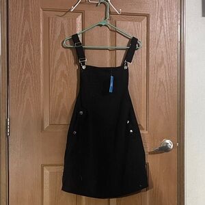 Cupshe Black Buttoned Pinafore Dress